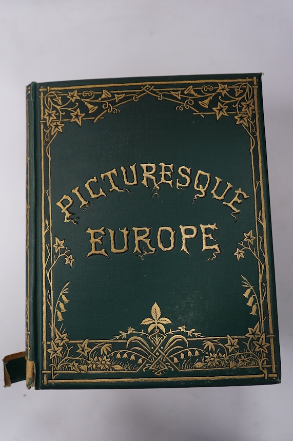 Picturesque Europe - The British Isles, 2 vols, and The Continent, 2 vols, green pictorial cloth, numerous engraved plates and other illustrations, vignette on half titles, Cassell, Petter & Galpin, c. 1876-1881 (4).